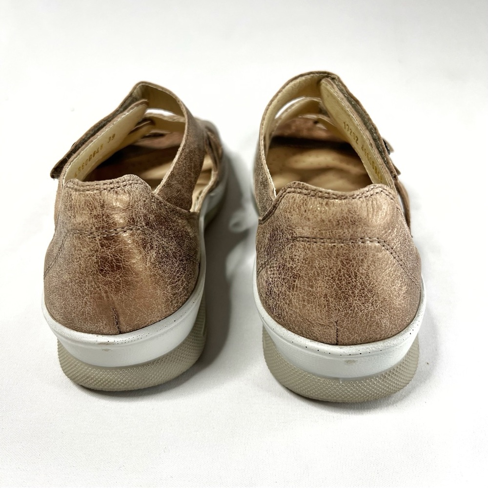 Fidelio Hilly Genuine Leather Comfort Velcro Rose Gold Sandals Size 39 - Picture 8 of 10
